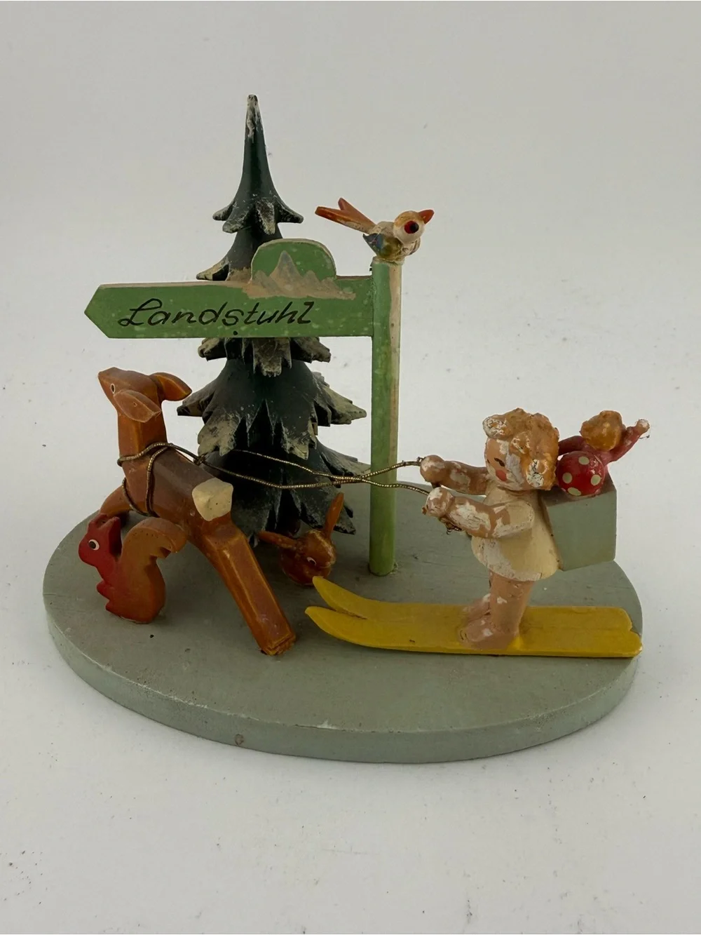 Vintage Steinbach German Wood Skier Figurine - Landstuhl Souvenir